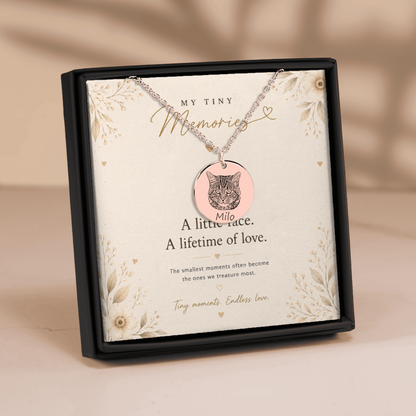 Personalized Cat Portrait Necklace | Custom Pet Keepsake Gift