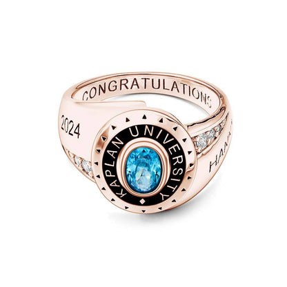 Custom Graduation Ring with Birthstone | Personalized Class Gift