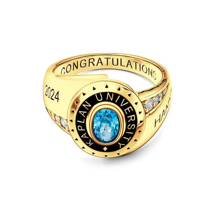 Custom Graduation Ring with Birthstone | Personalized Class Gift