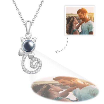 Personalized Cat Photo Projection Necklace | Custom Pet Keepsake Gift
