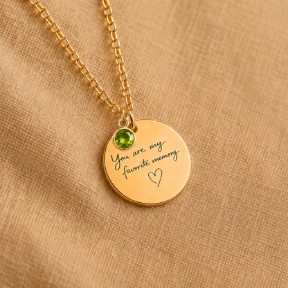 You Are My Favorite Memory Birthstone Necklace | Personalized Engraved Gift