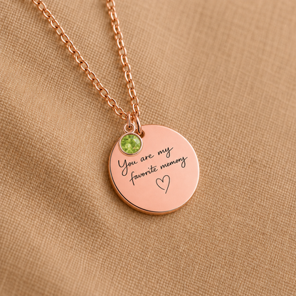 You Are My Favorite Memory Birthstone Necklace | Personalized Engraved Gift