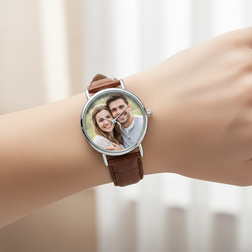 Brown Leather Watch on Wrist