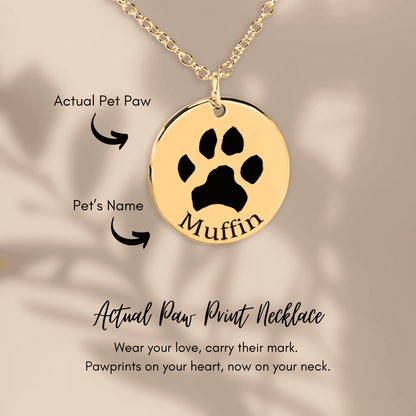 Personalized Paw Print Necklace | Custom Pet Keepsake Gift
