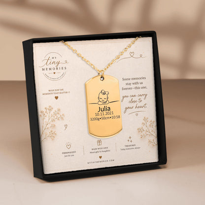 Custom Engraved Baby Keepsake Necklace - My Tiny Memories