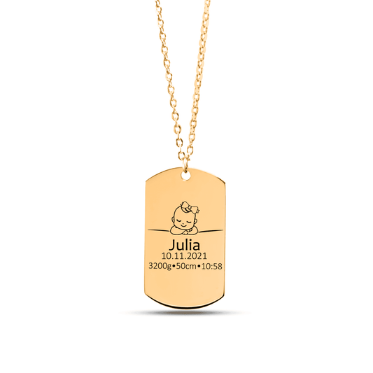 Custom Engraved Baby Keepsake Necklace - My Tiny Memories
