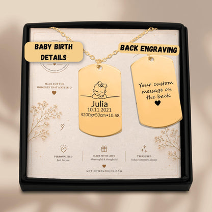 Custom Engraved Baby Keepsake Necklace - My Tiny Memories