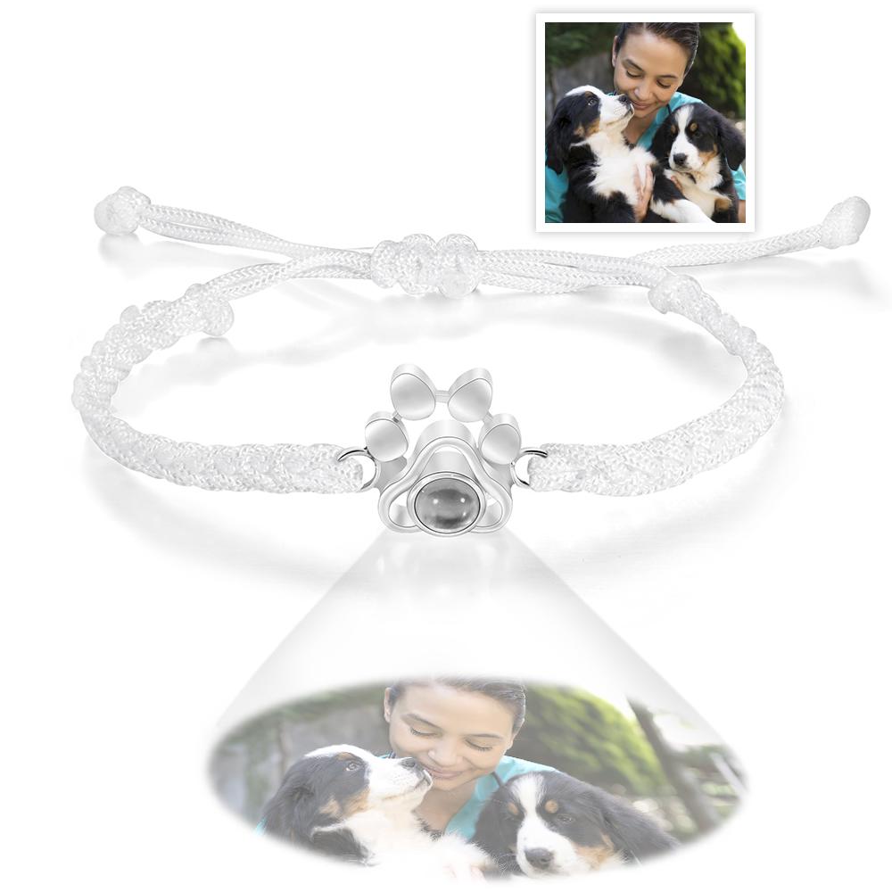 Custom Pet Photo Projection Bracelet | Paw Print Keepsake Gift - My Tiny Memories