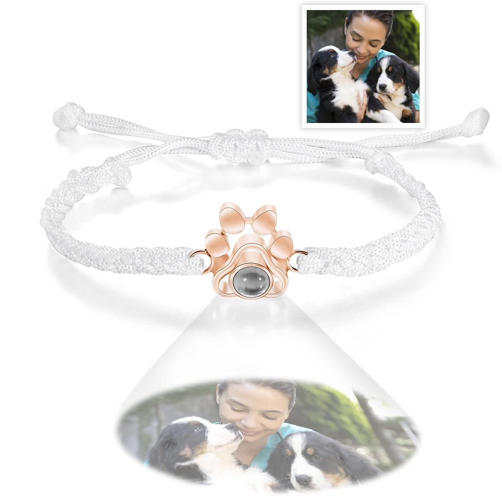 Custom Pet Photo Projection Bracelet | Paw Print Keepsake Gift - My Tiny Memories