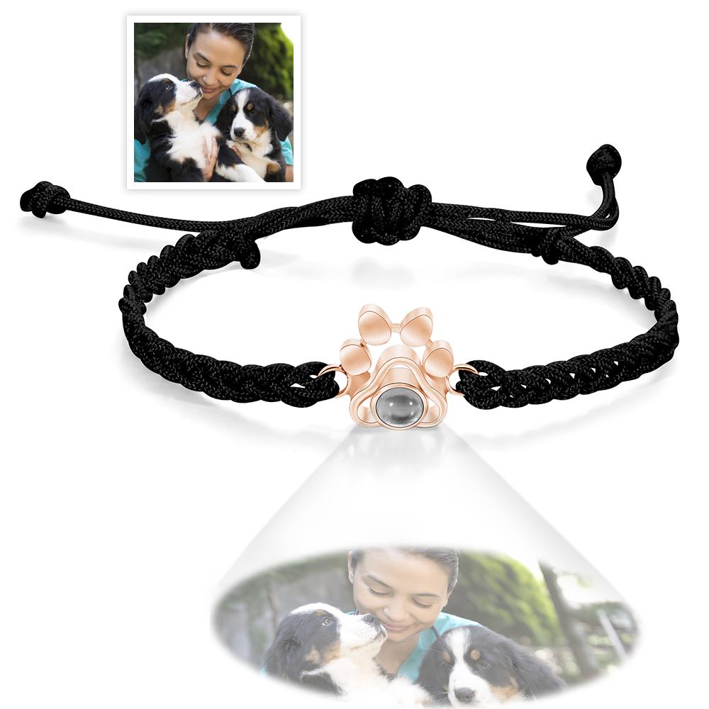 Custom Pet Photo Projection Bracelet | Paw Print Keepsake Gift - My Tiny Memories