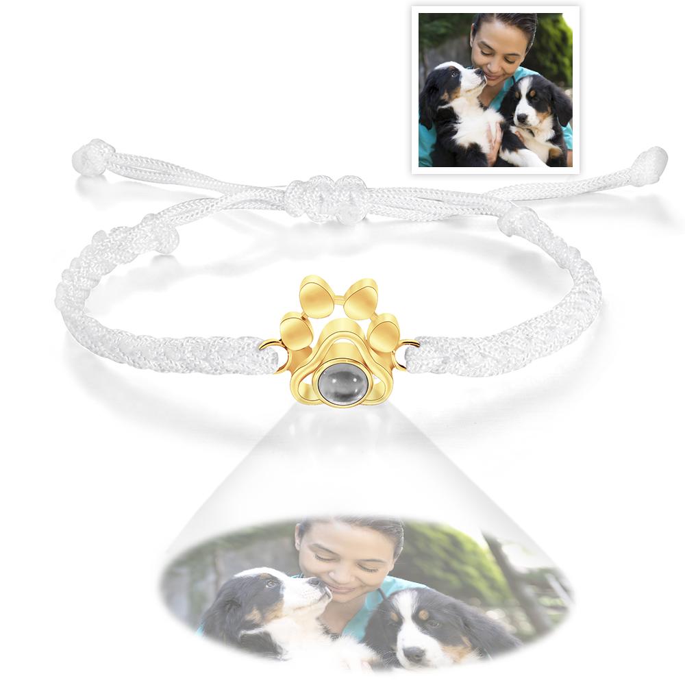 Custom Pet Photo Projection Bracelet | Paw Print Keepsake Gift - My Tiny Memories