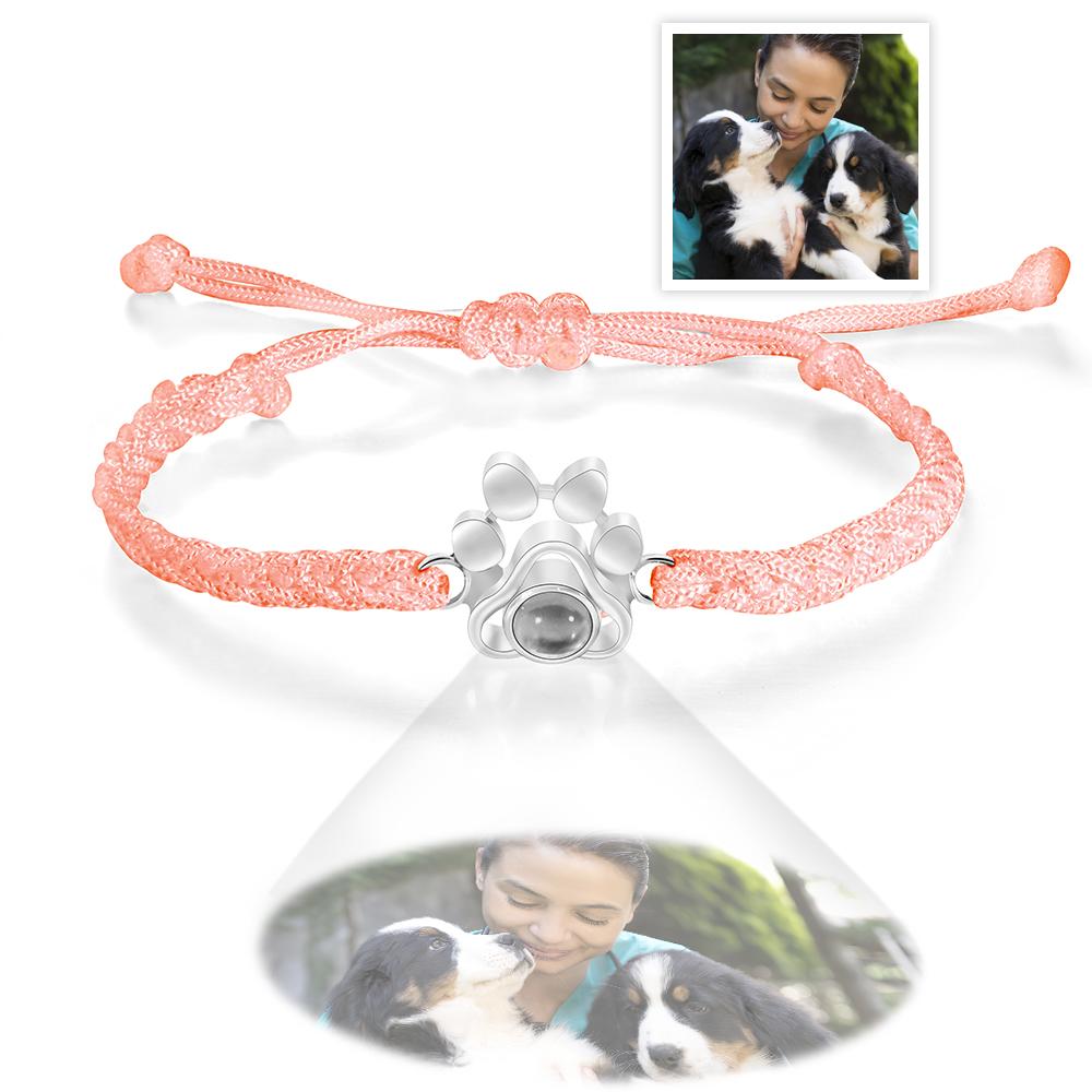 Custom Pet Photo Projection Bracelet | Paw Print Keepsake Gift - My Tiny Memories