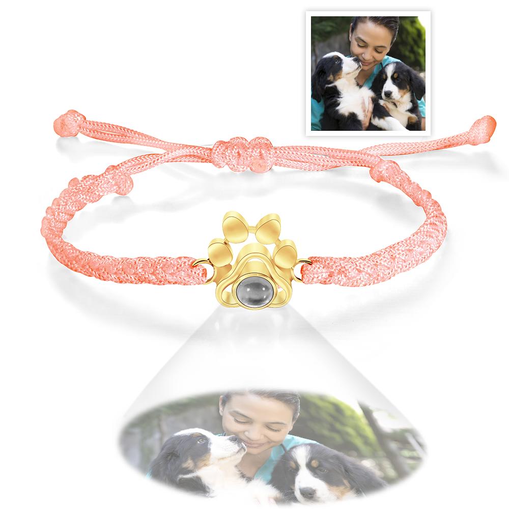 Custom Pet Photo Projection Bracelet | Paw Print Keepsake Gift - My Tiny Memories