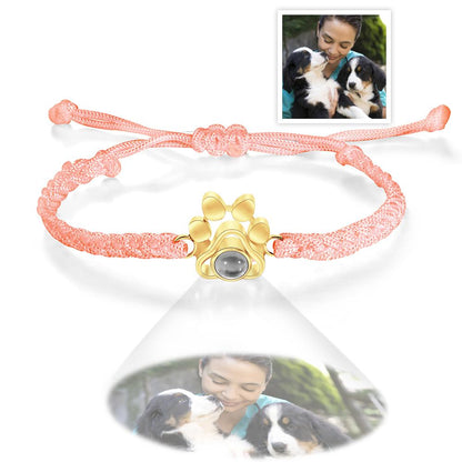 Custom Pet Photo Projection Bracelet | Paw Print Keepsake Gift - My Tiny Memories
