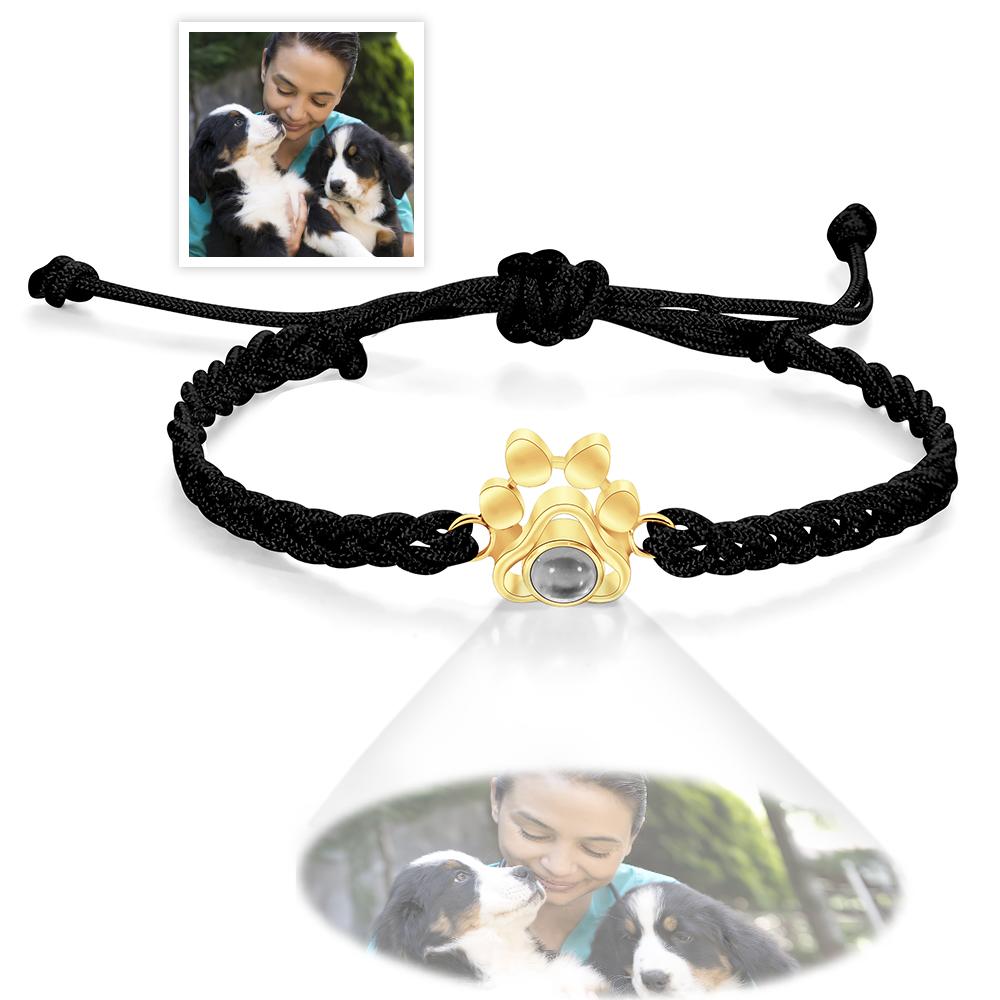 Custom Pet Photo Projection Bracelet | Paw Print Keepsake Gift - My Tiny Memories