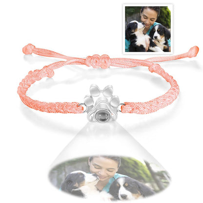 Custom Pet Photo Projection Bracelet | Paw Print Keepsake Gift - My Tiny Memories