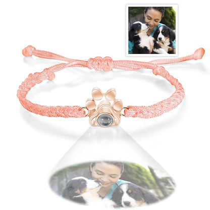 Custom Pet Photo Projection Bracelet | Paw Print Keepsake Gift - My Tiny Memories
