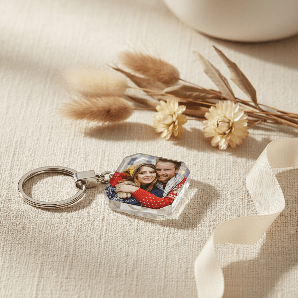 Custom Photo Crystal Keychain | Personalized Memorial Keepsake - My Tiny Memories