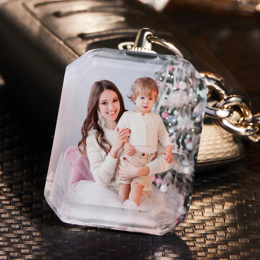 Custom Photo Crystal Keychain | Personalized Memorial Keepsake - My Tiny Memories