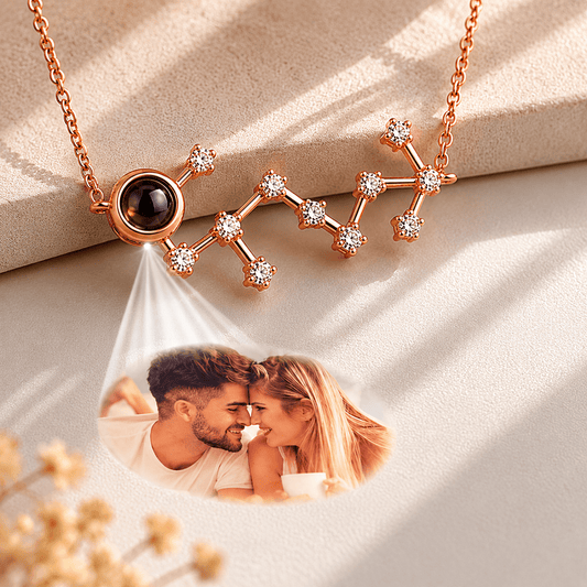 Custom Photo Projection Constellation Necklace | Zodiac Gift - My Tiny Memories