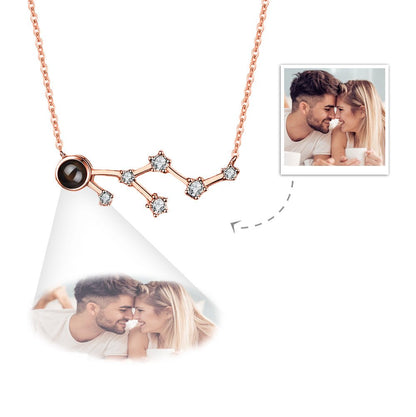 Custom Photo Projection Constellation Necklace | Zodiac Gift - My Tiny Memories