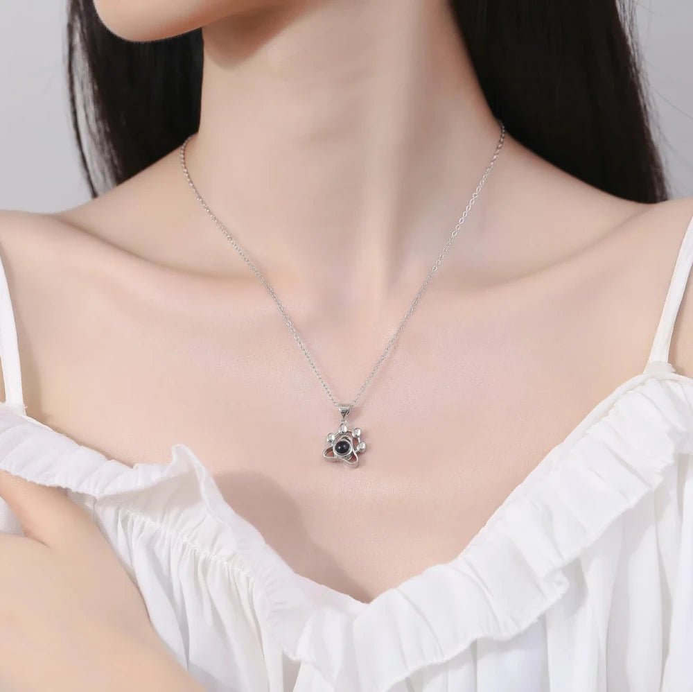 Custom Photo Projection Paw Necklace - My Tiny Memories
