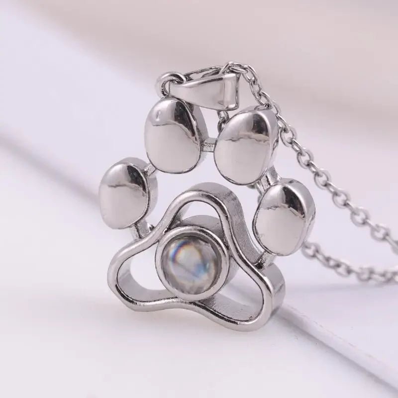 Custom Photo Projection Paw Necklace - My Tiny Memories