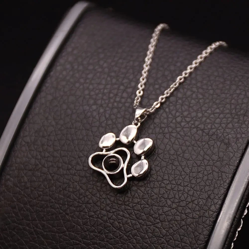 Custom Photo Projection Paw Necklace - My Tiny Memories