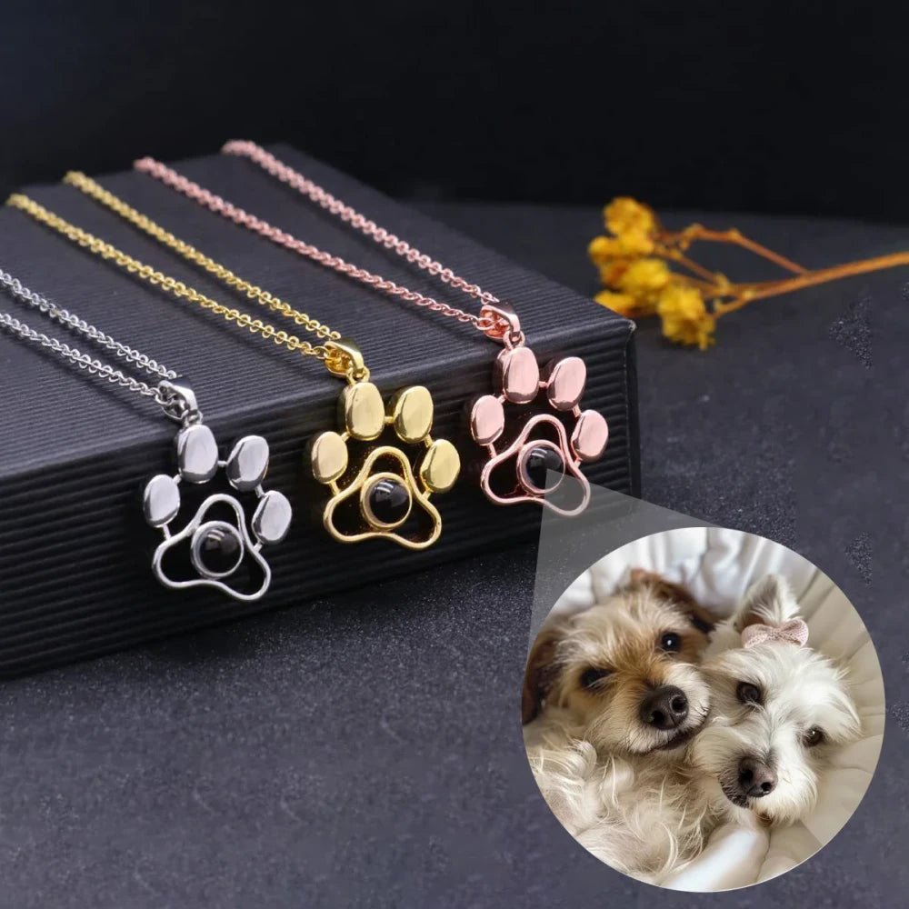 Custom Photo Projection Paw Necklace - My Tiny Memories