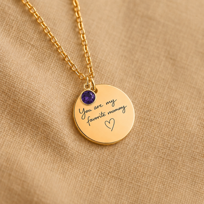 You Are My Favorite Memory Birthstone Necklace | Personalized Engraved Gift