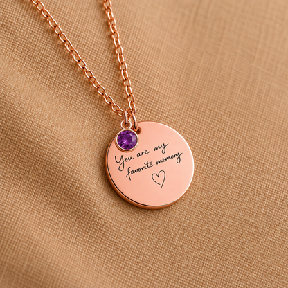 You Are My Favorite Memory Birthstone Necklace | Personalized Engraved Gift