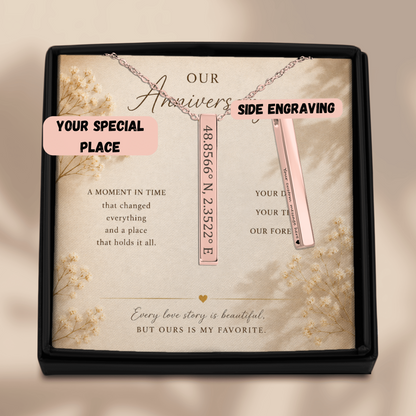 Personalized Coordinates Necklace | Custom Location Keepsake Gift