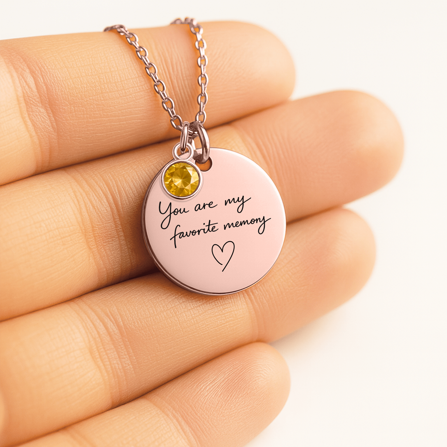 You Are My Favorite Memory Birthstone Necklace | Personalized Engraved Gift