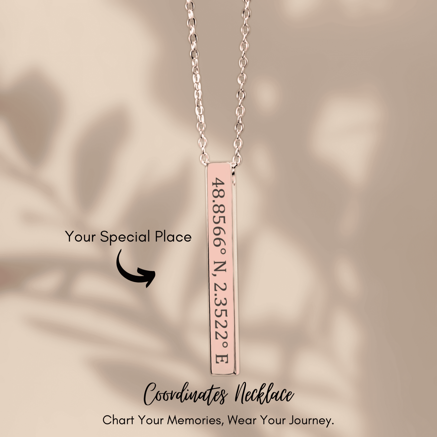 Personalized Coordinates Necklace | Custom Location Keepsake Gift