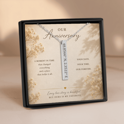 Personalized Coordinates Necklace | Custom Location Keepsake Gift