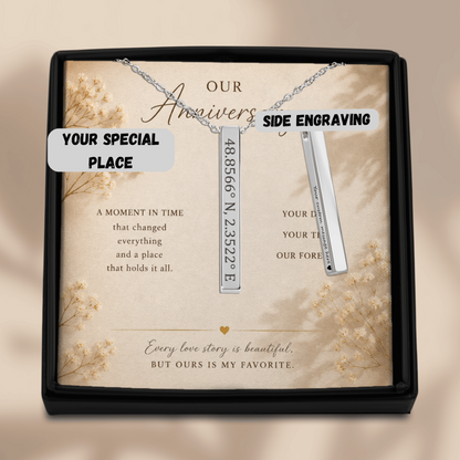 Personalized Coordinates Necklace | Custom Location Keepsake Gift