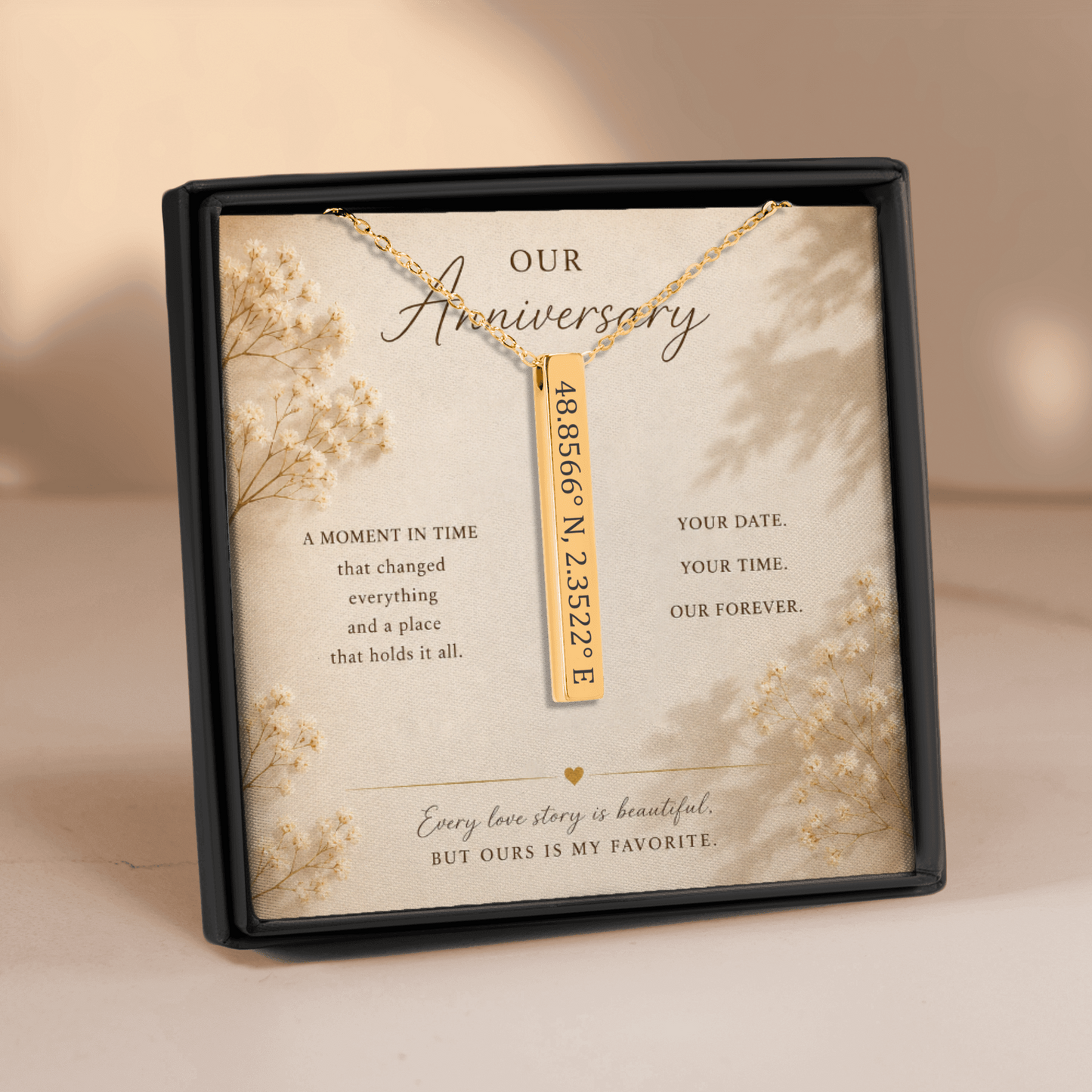 Personalized Coordinates Necklace | Custom Location Keepsake Gift