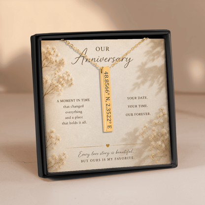 Personalized Coordinates Necklace | Custom Location Keepsake Gift