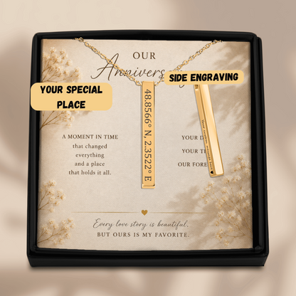 Personalized Coordinates Necklace | Custom Location Keepsake Gift