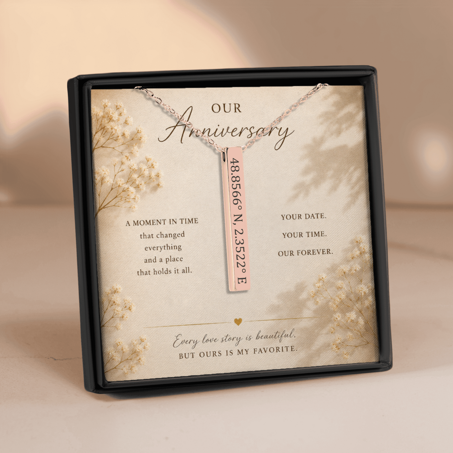 Personalized Coordinates Necklace | Custom Location Keepsake Gift