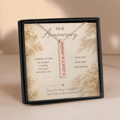 Personalized Coordinates Necklace | Custom Location Keepsake Gift