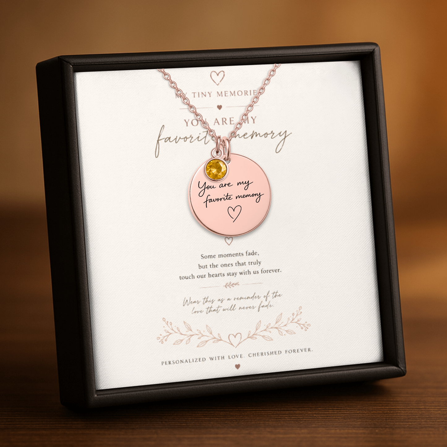 You Are My Favorite Memory Birthstone Necklace | Personalized Engraved Gift