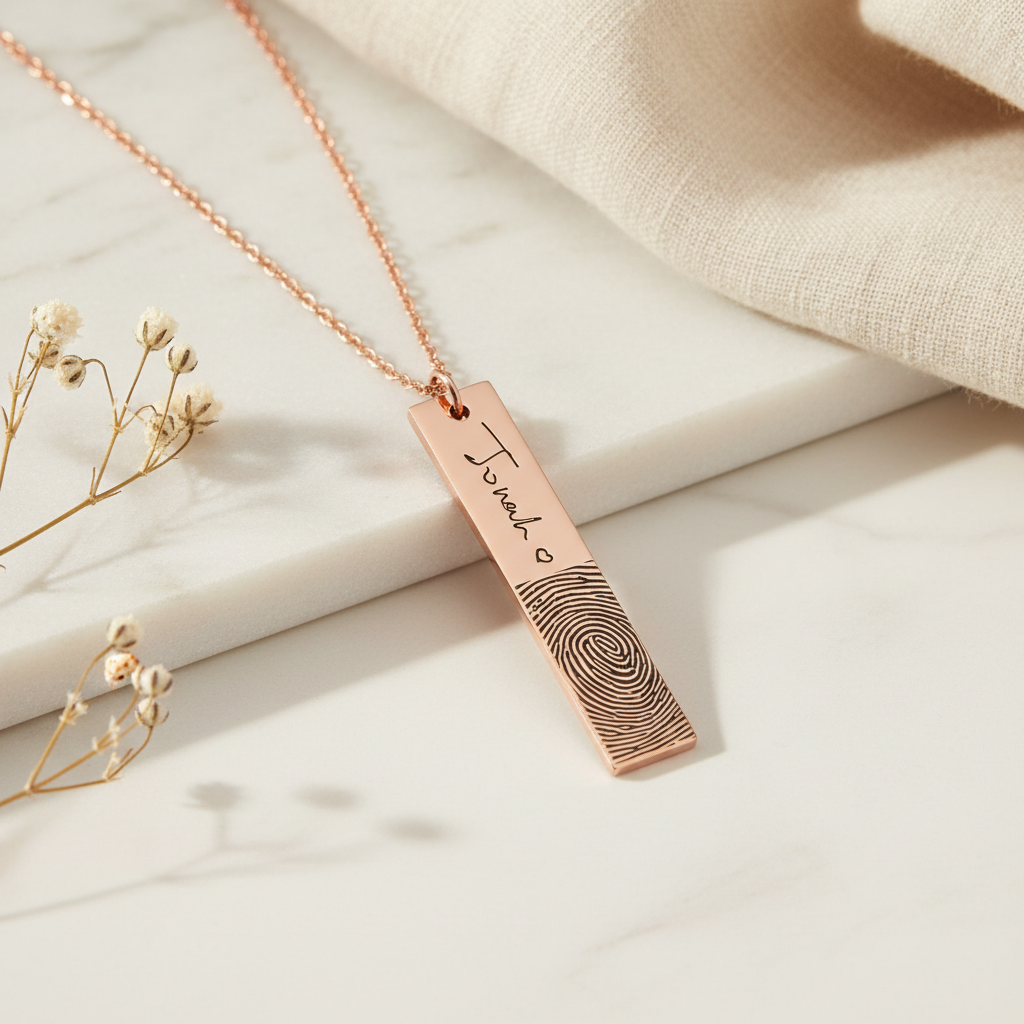 Hero Product Photo - Rose Gold Handwritten Signature Necklace