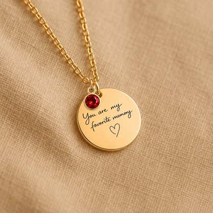 You Are My Favorite Memory Birthstone Necklace | Personalized Engraved Gift