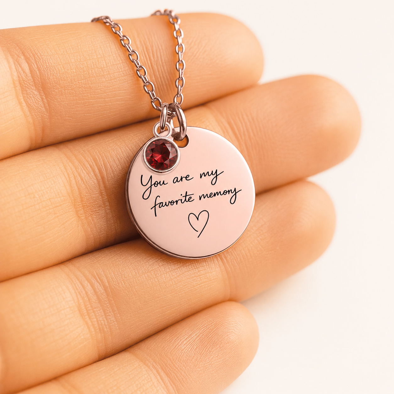 You Are My Favorite Memory Birthstone Necklace | Personalized Engraved Gift