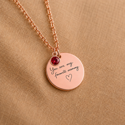 You Are My Favorite Memory Birthstone Necklace | Personalized Engraved Gift