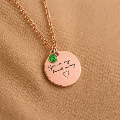 You Are My Favorite Memory Birthstone Necklace | Personalized Engraved Gift