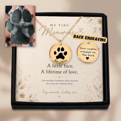 Personalized Paw Print Necklace | Custom Pet Keepsake Gift