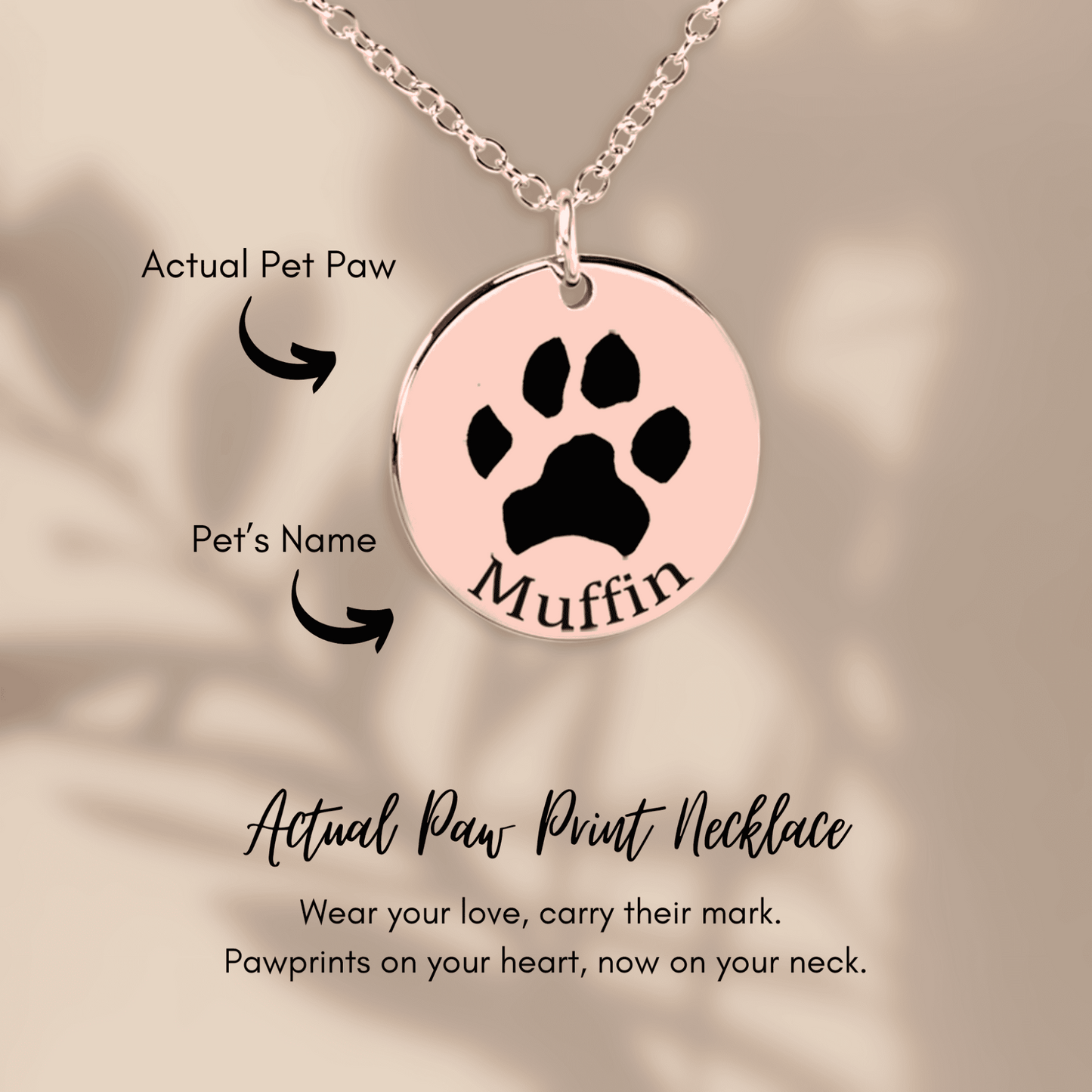 Personalized Paw Print Necklace | Custom Pet Keepsake Gift