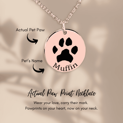 Personalized Paw Print Necklace | Custom Pet Keepsake Gift